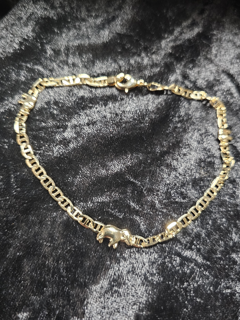 Gold-Tone Elephant Link Anklet - Women Jewelry
